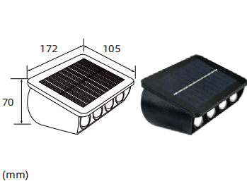 Nova lámpada solar Aplique de parede exterior