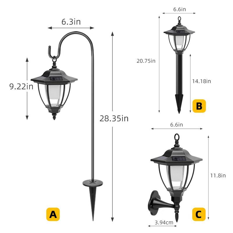 Luz solar retro impermeable para exteriores