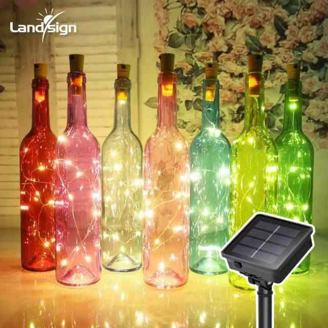 Luces solares impermeables para botellas de viño